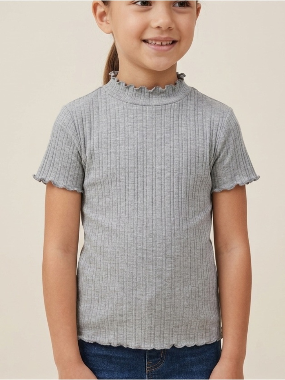 Zara Kids Ribbed Mock Neck Top